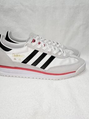 Adidas SL 72 Men's White Black Retro Runner with Red Accent